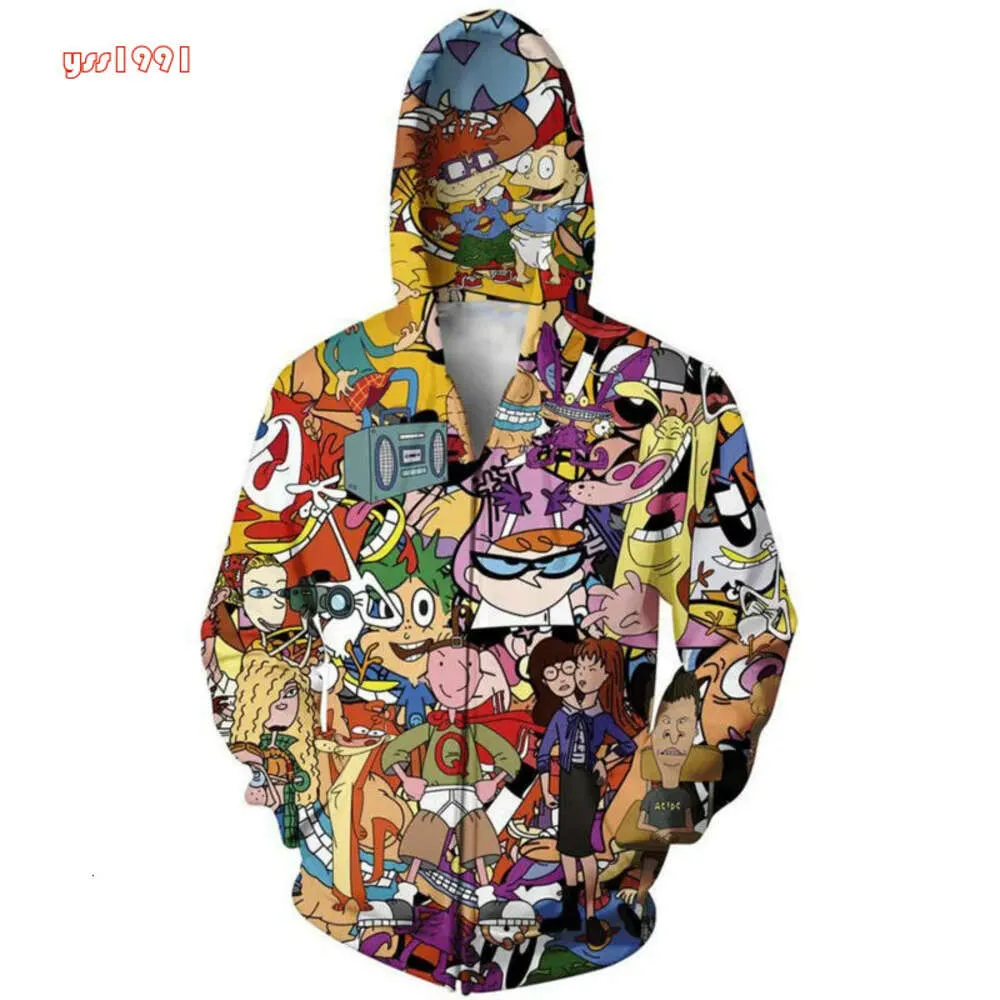 Anime Sweats à capuche et sweat-shirt Men New Fashion 3D Print Cartoon Zipper Hoody Hip Hop Streetwear Streetwear Leisure Unisexe Tops graphiques