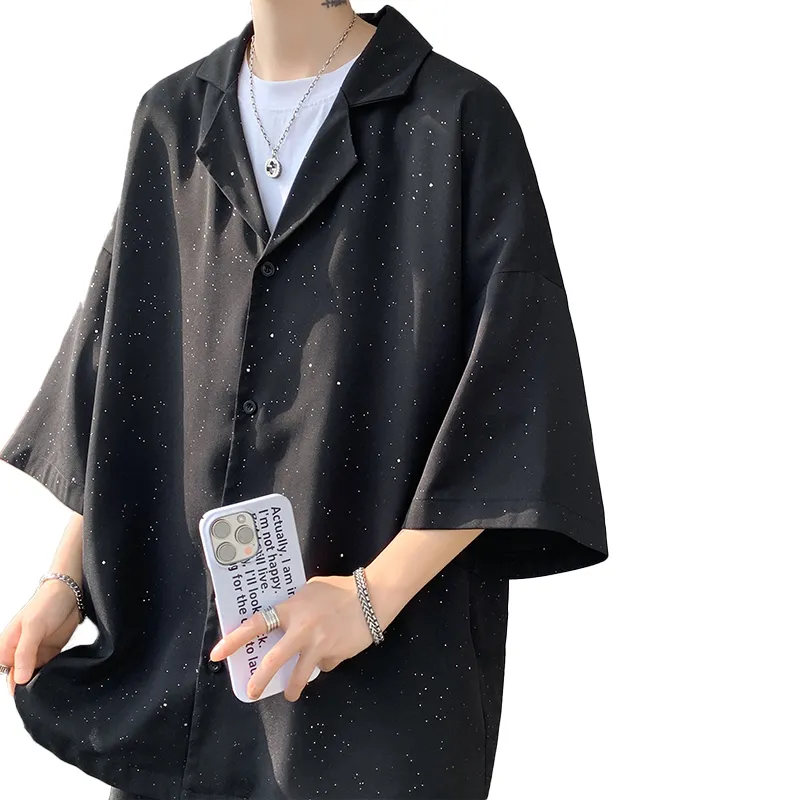 Lato 2024 Nowy projektant mody Casual Black Suit Polka kropka druk Ice Silk Wysokiej jakości drapey krótkie szorty Zestaw rozmiar S-2xl
