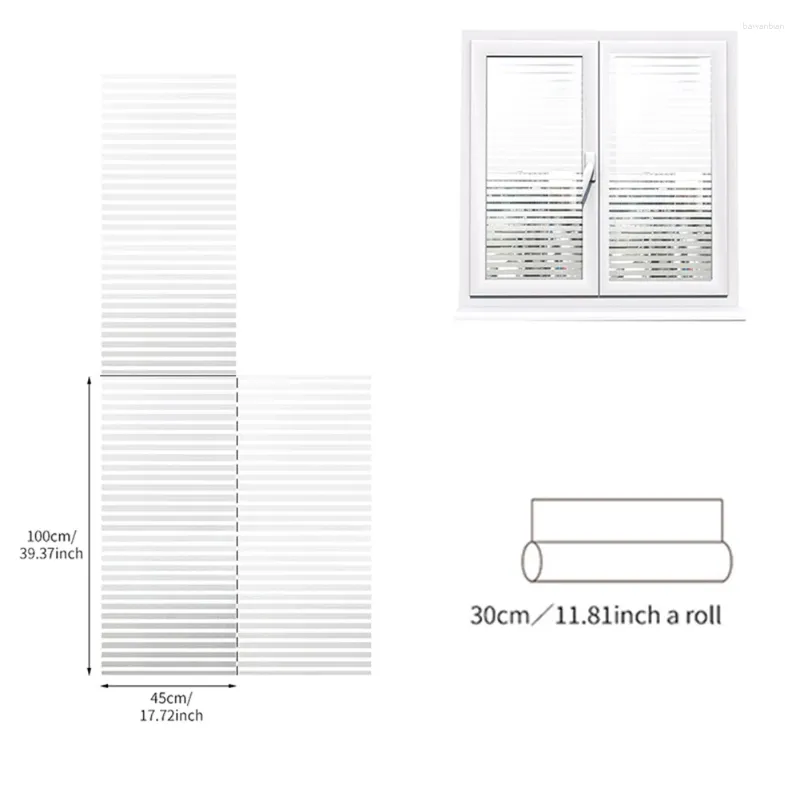 Window Stickers 5 Meters Glass Frosted Door Film Stripes PVC Sticker DIY Privacy Films For Bedroom Bathroom Home AC889