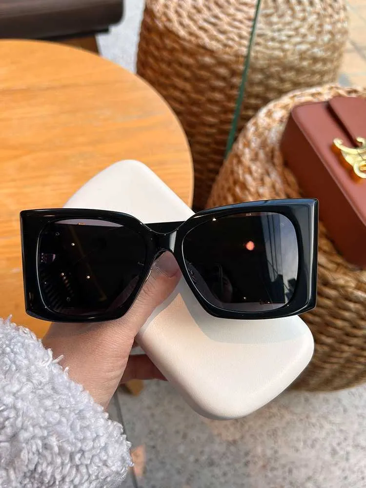 Designer Saint Large Frame Black Ultra Wide Legs Personalized Super Cool Style Sunglasses Female Internet Celebrity Same Slimming New