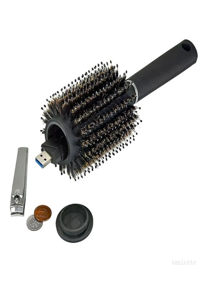 Scatole di stoccaggio segrete per capelli spazzola nera stash safe diversione securizzazione segreta spazzola per capelli nascosti nascosti rulli per contenitori cavi pettine 6679014