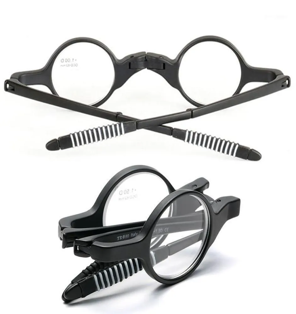 サングラスポータブル男性用の小さな折りたたみ式眼鏡レトロラウンドフレーム長老眼眼鏡とケースTR90 ULTRA LIGHT2950329