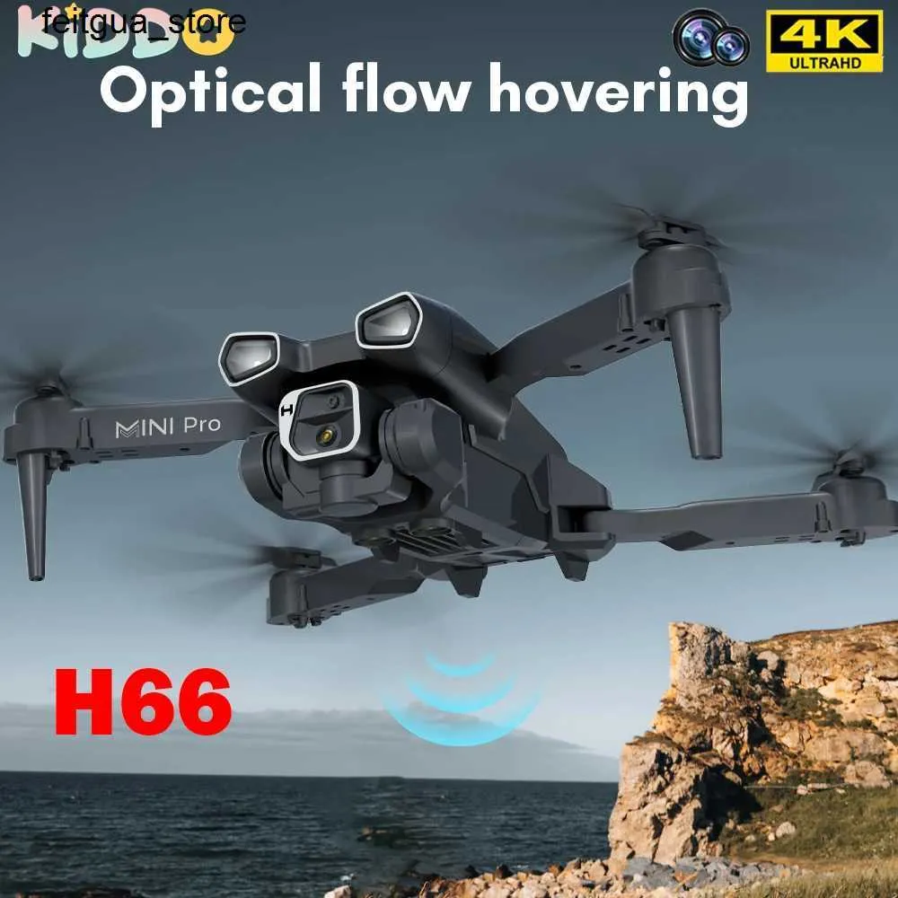Drones H66 RC Drone 4K Câmera de alta definição de alta definição profissional Drone dobrável Posicionamento de fluxo óptico WiFi Drone Four Helicopter Airplane Toy S24513