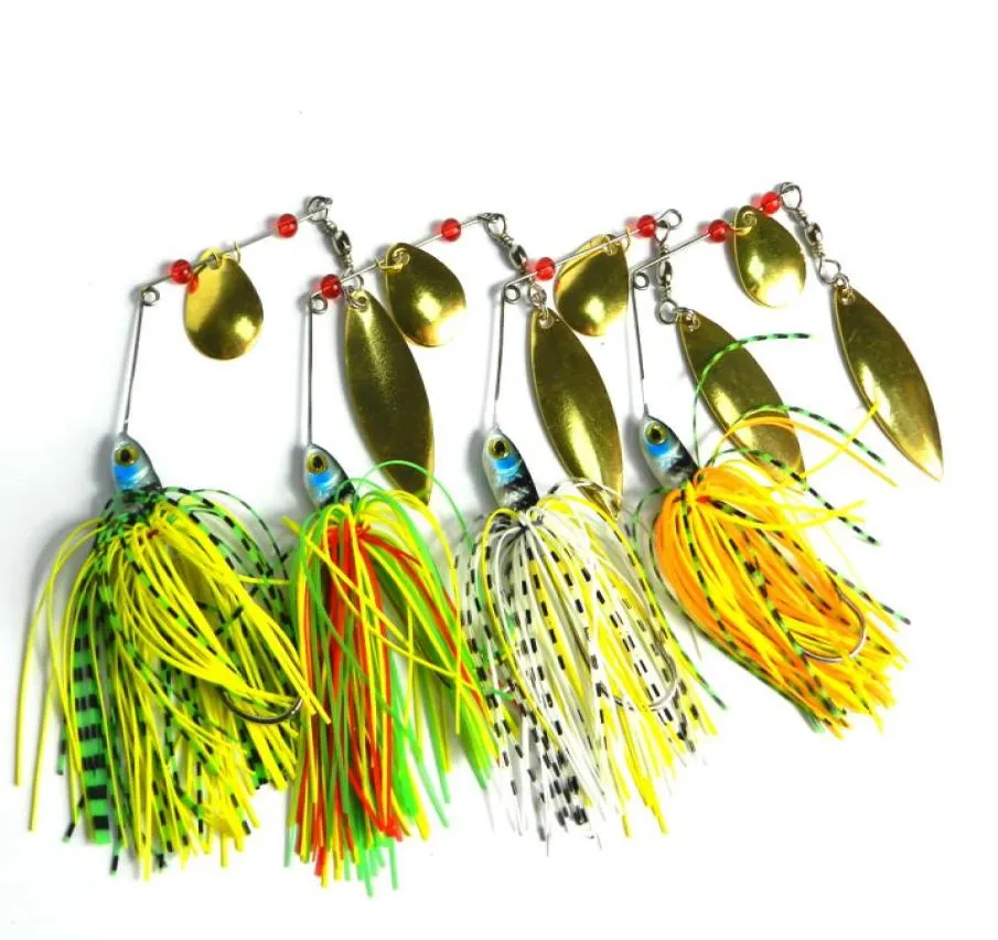 HENGJIA 4pcslot 174g 061oz Spinner Bait Fishing Lure Spoons Fresh Water Shallow Bass Walleye Minnow Spinnerbait Lures7324061