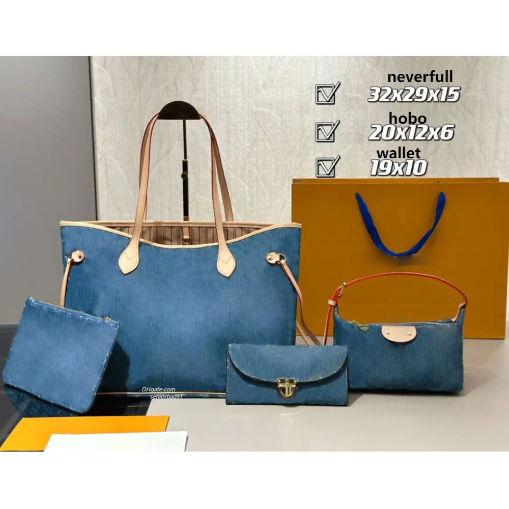 Borsa in jeans da 10 a 3 pezzi Domande da donna BASSAGGIO DESIGNER AMPORE BASSO DI BASSEGGIO DI BASSE IN TOTE GO NON MM MM POTTO FULLE TOTES TUTTI I SAGGI