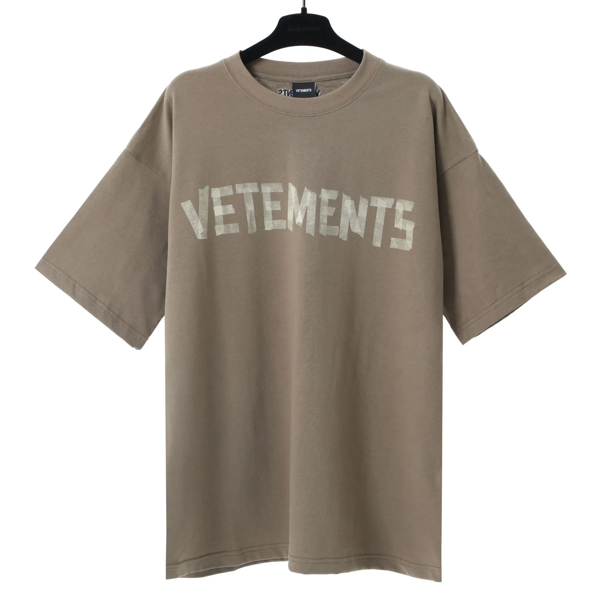 Vetements Letter Printed Tee Black Color Short Sleeves Men Women Summer Casual Hip Hop Street Skateboard T-shirt 5TR