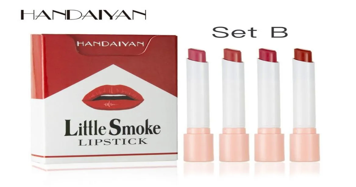 HANDAIYAN 4PCSSet Smoke Tube Sigaretten Lipstick Sets Leuk Matte Fog Surface Sexy Creative Lip Batom Makeup Maquillaje2850783