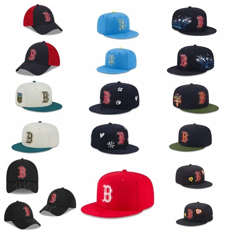 Red Soxes-B Brief Stickerei Baumwoll-Schnappkappen Gorras Bones Männer Frauen Hip Hop Hip Hop Hats Baseball Knochen