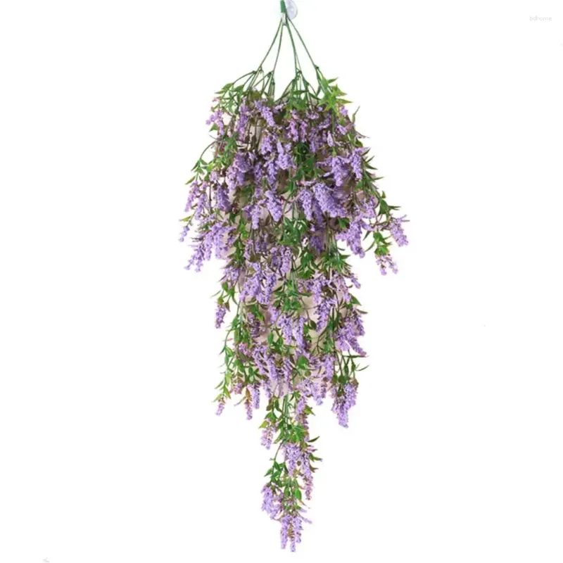 Dekorativa blommor Artificial Fake Flower 1PC Hanging Lavender Wall Vine Rattan Wedding Party Decor Fiori Artificiali Tuin Decoratie