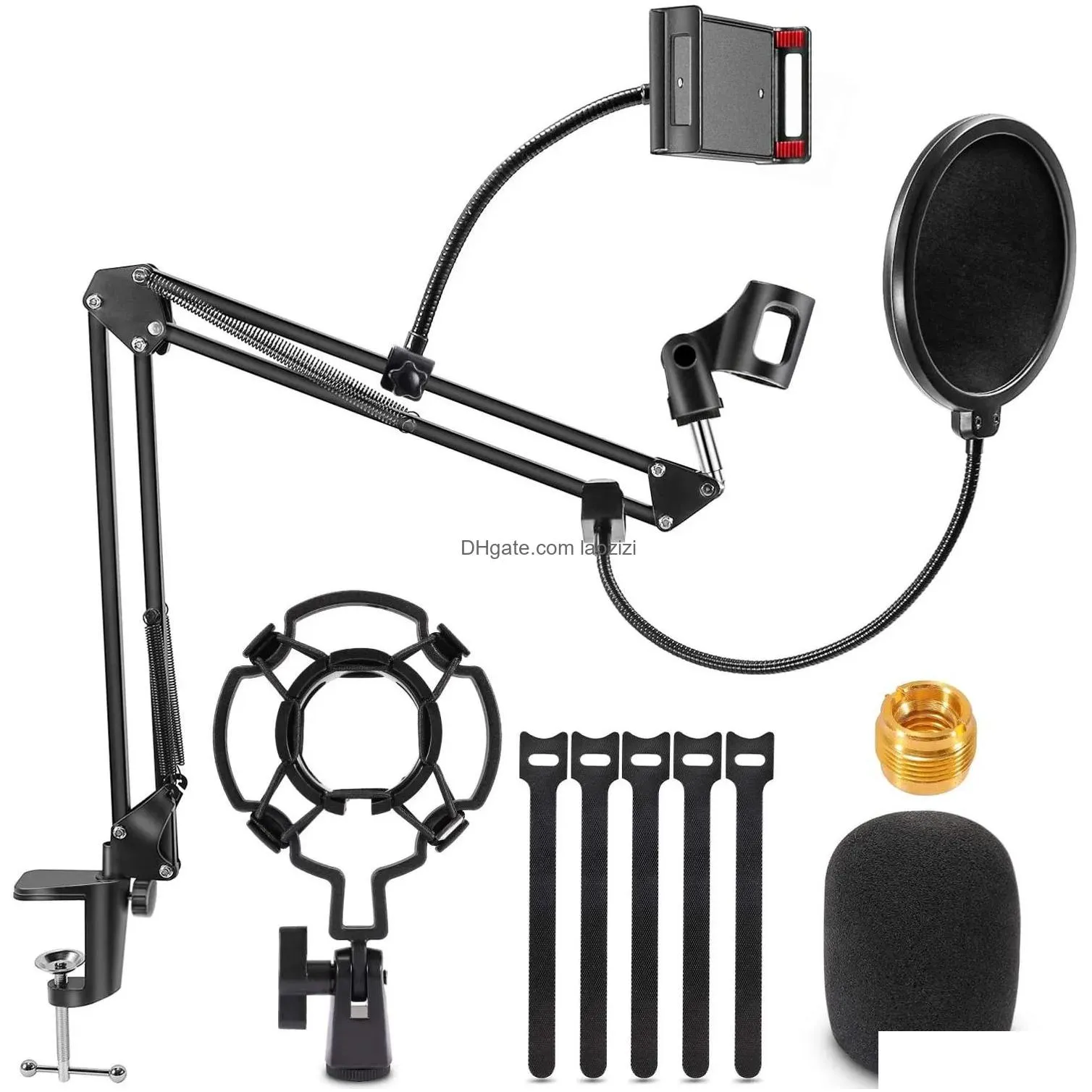 Autres électronics microphone stand micro BRAUS Bureau ajusté Suspension Suspension Boom Boom pour Blue Snowball Amp Mics Streaming professionnel DHBRA