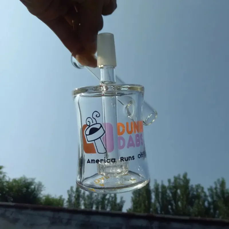 Dunkin Dabs American Dabs Mini Cam Bong Su Sigara İçme Boruları 14mm Kül Catcher Su Filtresi ve Perkolator Kase Tırnak