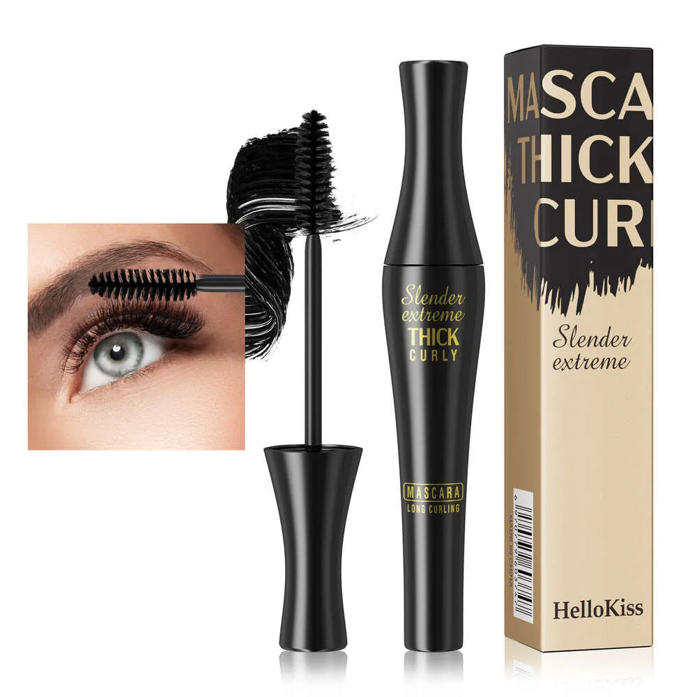 Hellokiss grote buikoog zwart waterdicht, slank, dik, natuurlijk krullend 4dmascara oog zwart