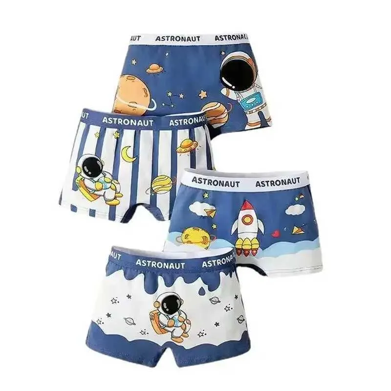 Culotte 4 pièces / lot de garçons sous-vêtements en coton Boxing Childrens sous-vêtements 2-10 ansl2405