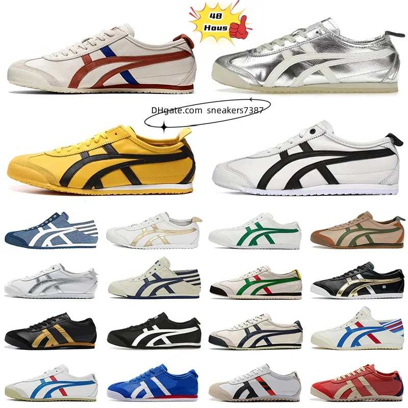 Tiger Sneakers Mexico 66 Casual Shoes Onitsukass Running Shoes Designer Mens Womens Yellow Black Gold Silver Latex Combination Insole Slip-on OG Low Sports Trainers