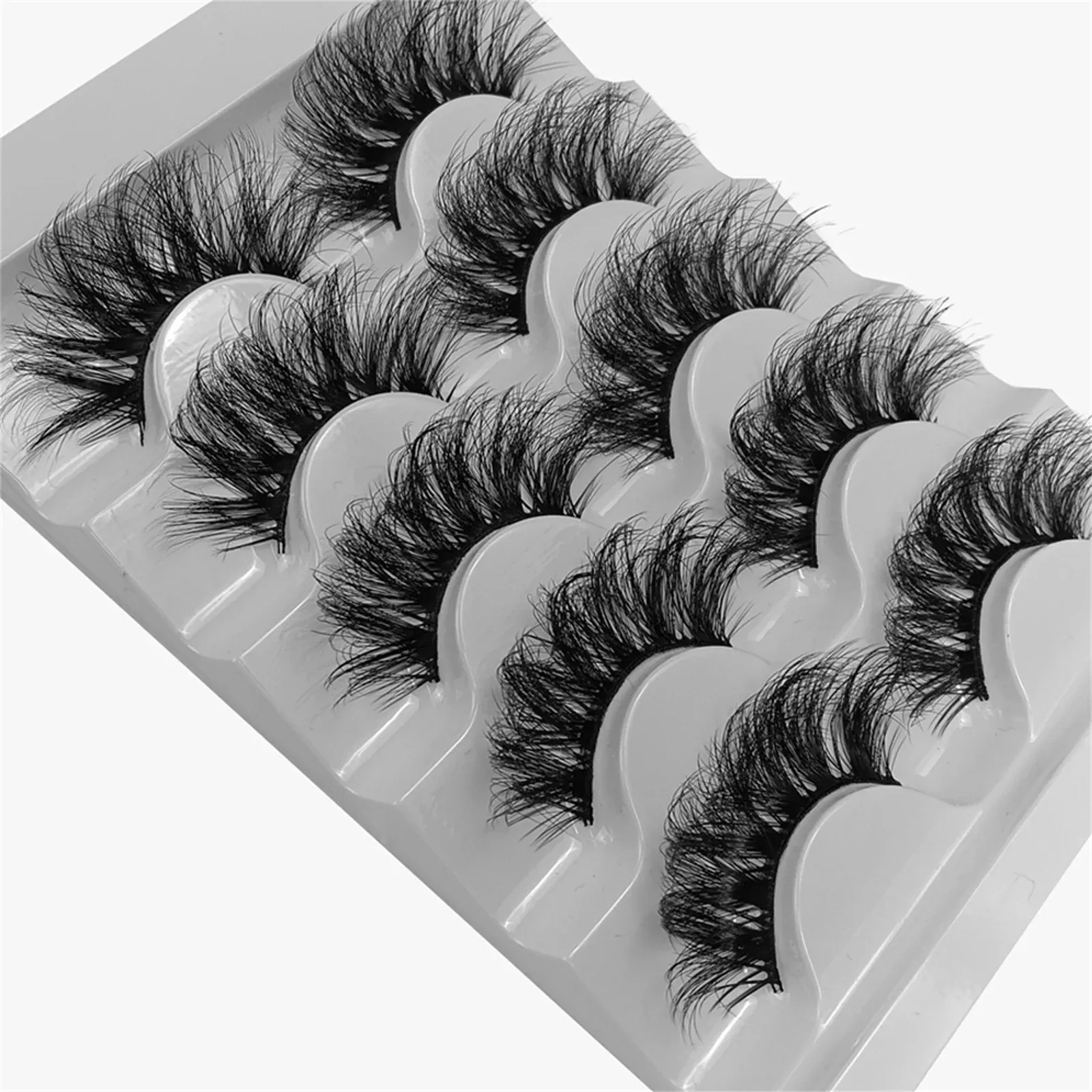 15 paies / 3pack Fluffy Faux Cons 8d Lash Eye Lash Natural Long Fake Coes Fils Dramatic Full Volume Messy Volume Faux Lashes