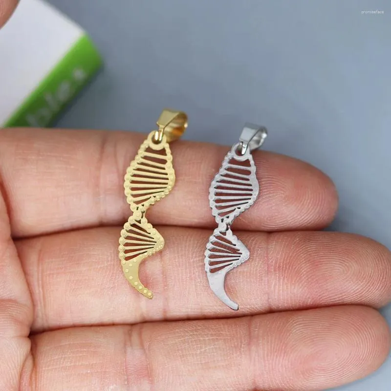 Pendant Necklaces 2Pcs/lot Chemistry DNA Stainless Steel Charm For Necklace Bracelets Jewelry Crafts Making Findings