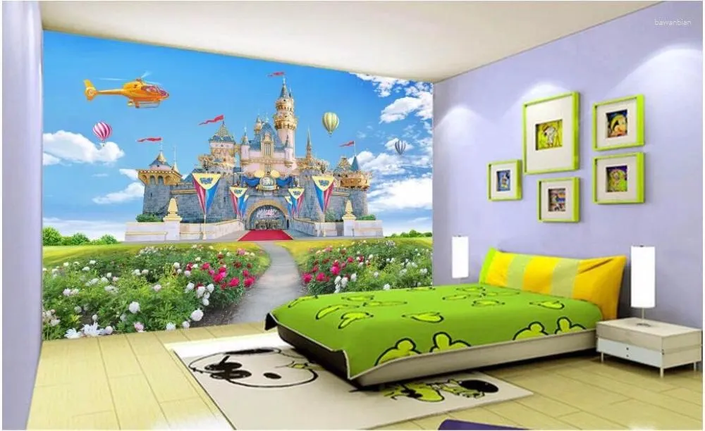 Fonds d'écran mural personnalisé 3d papier peint enfant chambre princesse château décoration de maison peinture image murale mural pour 3 jours