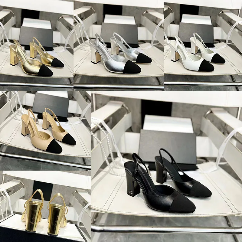 2024 Designer Luxury Color Gatching Super High Heels Sandals Femmes 100% Coue Courette Catwalk Chaussures de fête Lady Sexy Toed Butt-Down Sandal Tailles 35-42