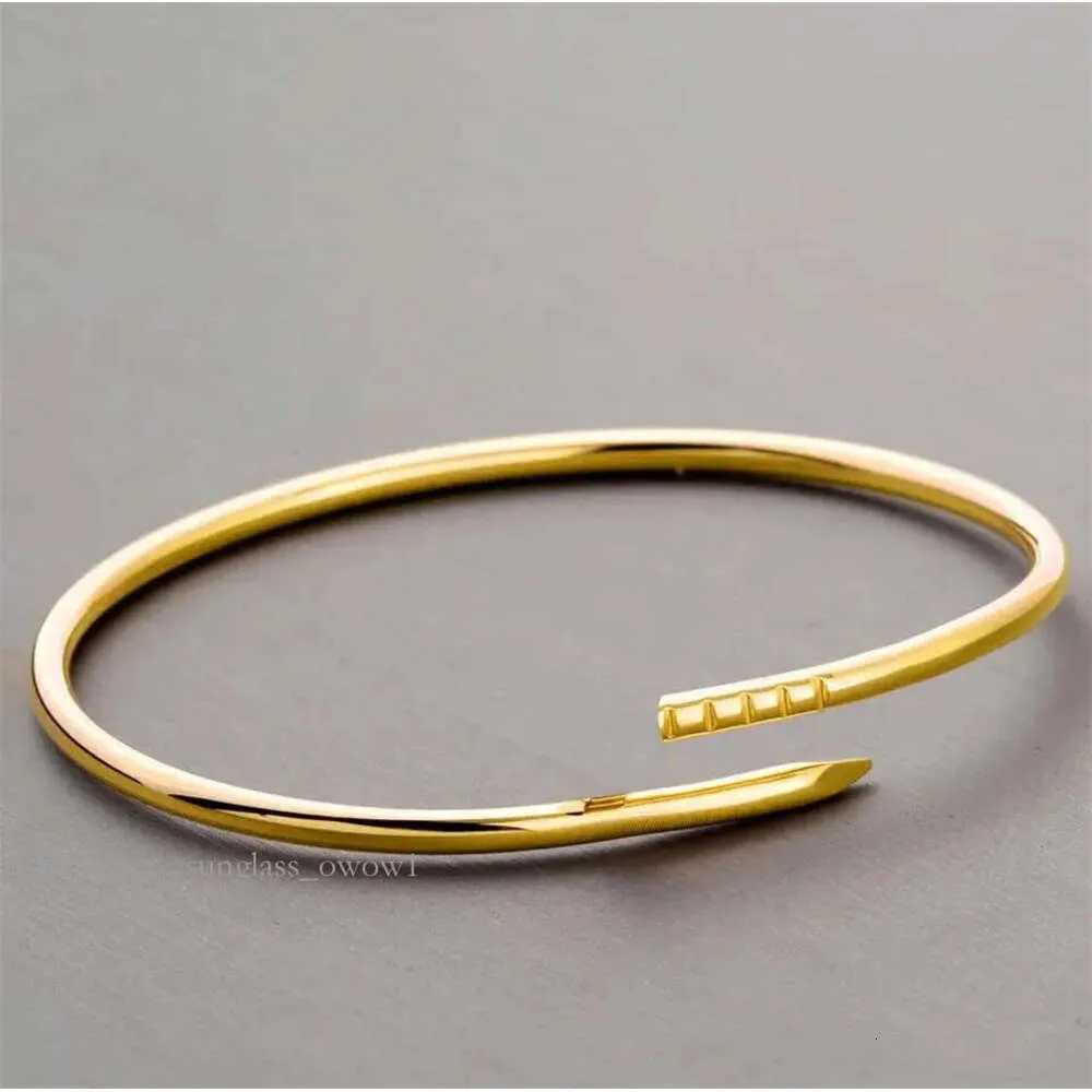 Designer For Women Men 3 mm plus mince mode Mode Unisexe Bracelet Bracelet Gold Titanium Steel Bangle Bijoux Saint Valentin Gift 476