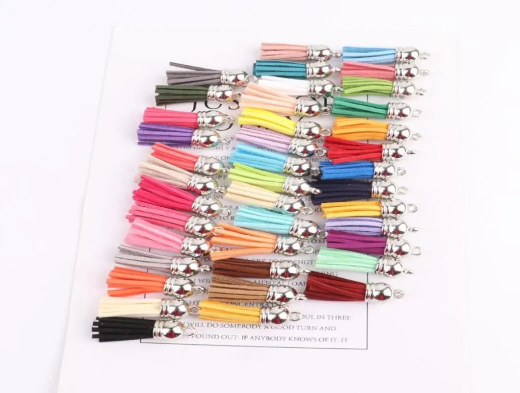 3cm Small Tassel Charms White K Clothing accessories DIY Key Chain 100PcsLot Mix Colors1467422