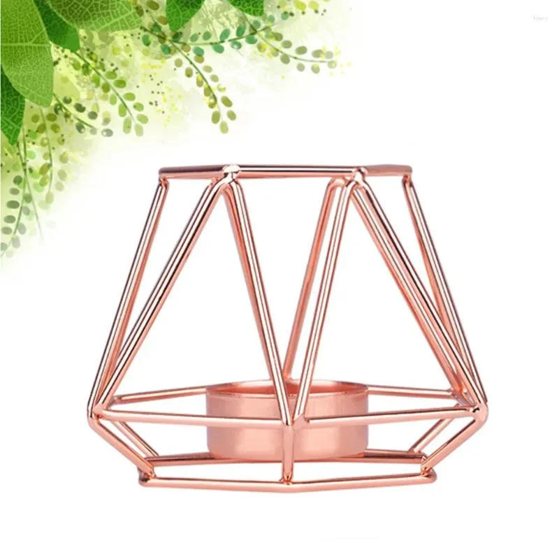 Titulares de vela fortes Hollow Hollow Holder Candlestick Scent Lantern for Party Home Table Decoration (tamanho pequeno dourado)