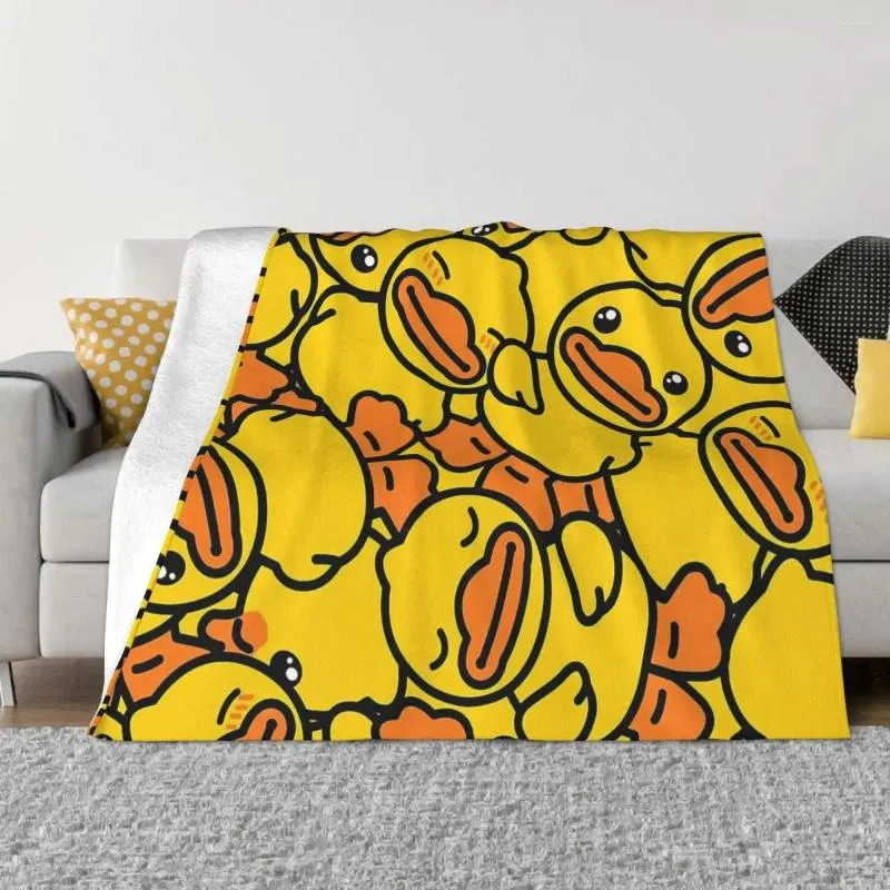 Decken süße Cartoon Decke Flanell Frühling Herbst gelb Kawaii Enten warme Würfe für Winterbettwäsche