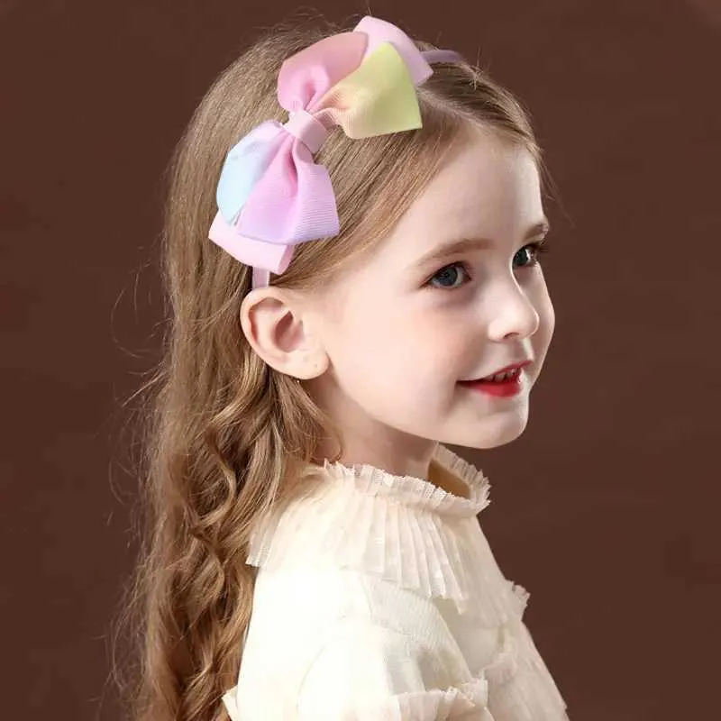 Hair Accessories Sweet Candy Headband Childrens Anti slip Hair Loop Ribbon Princess Hair Loop Girls Boutique Bow Hair Loop Childrens Hair Accessories d240514