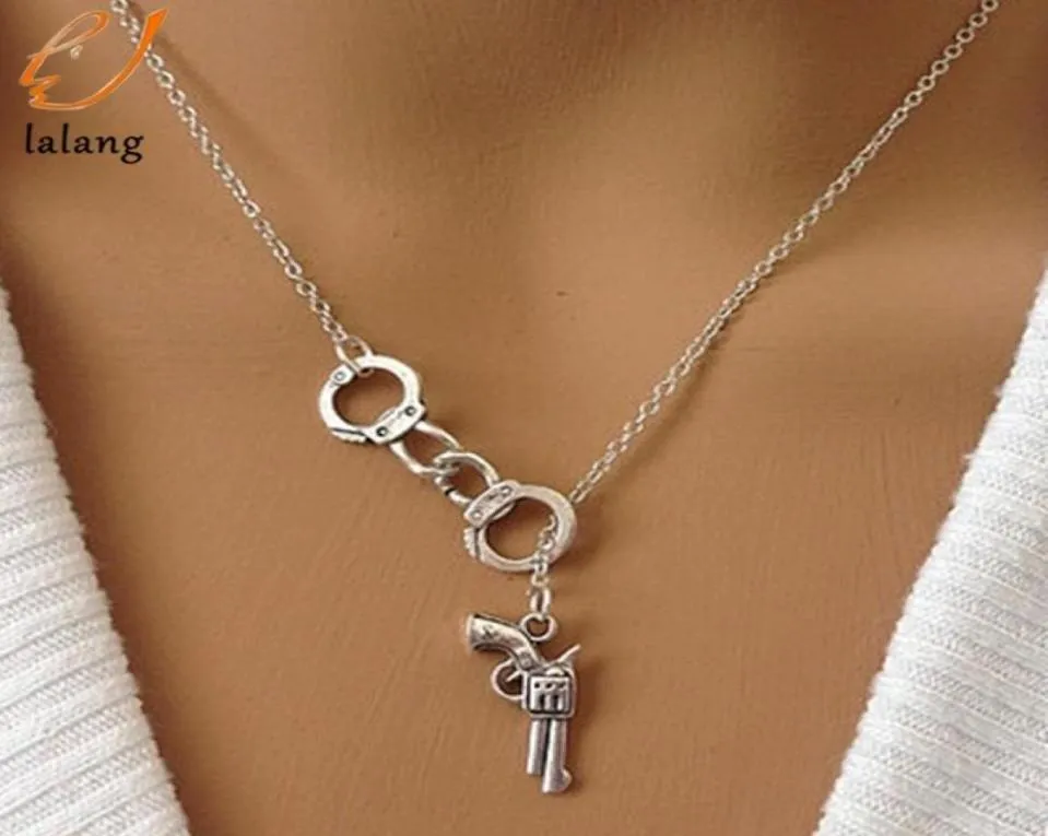 1PCS Handboei en Gun Lariat ketting Fifty Shades of Gray Pendant Fashion Lovers039 ketens kettingen Link Chain5731346