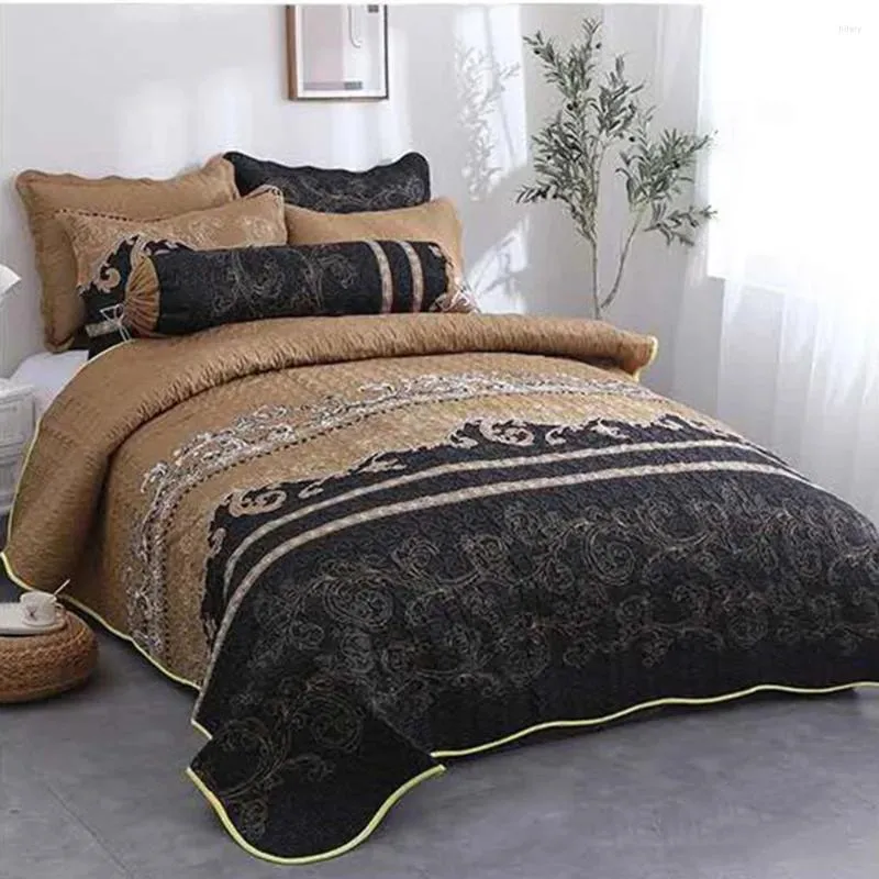 Conjuntos de cama Conjunto de colcha de retalhos de retalhos 6pcs Fosco de tecido de algodão cheio de algodão lavável Têxtil residencial confortável