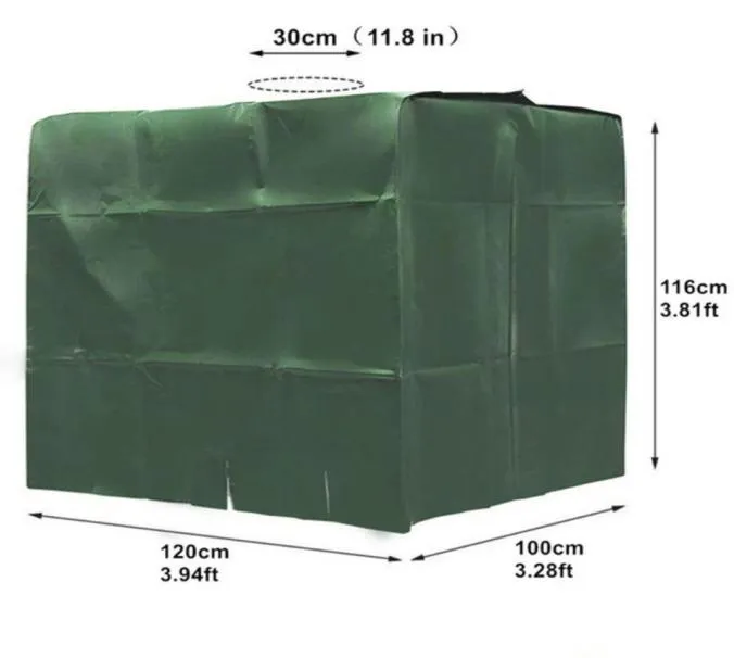 Vattenutrustning täcker fallskydd för IBC Tank Water 1000L container isolerande folie Sun UV -skyddsskydd9674257