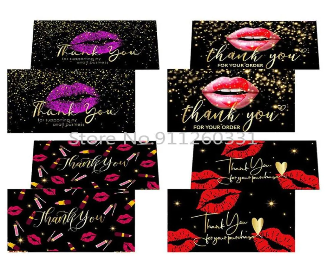 Greeting Cards 50pcs Thank You Card 59cm Creative Red Lips For Supporting My Small Business WeddingFestivalDIY Gift Decor7106311