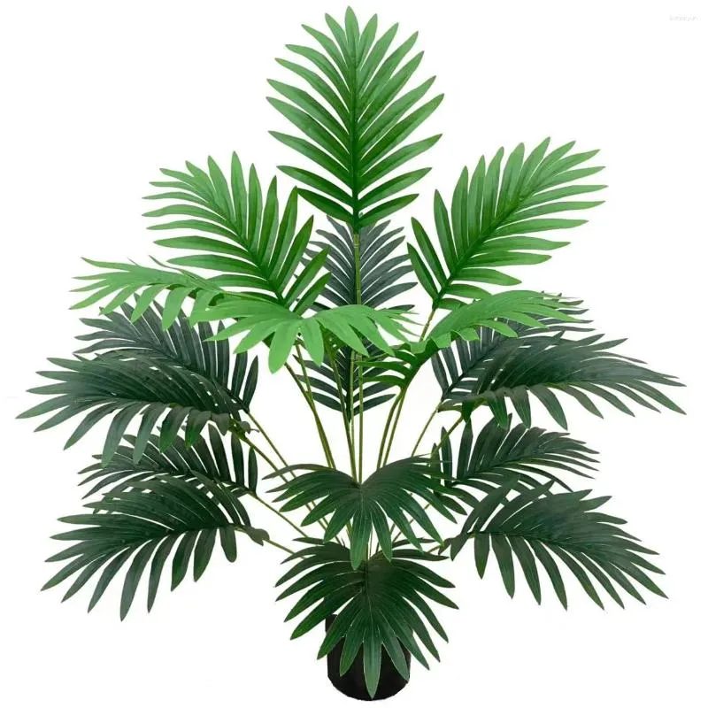 Dekorativa blommor Yan Tall Arca Palm Tree Fake Large Tropical Leaves Floor Plants Bush For Home Office Indoor Room Decoration