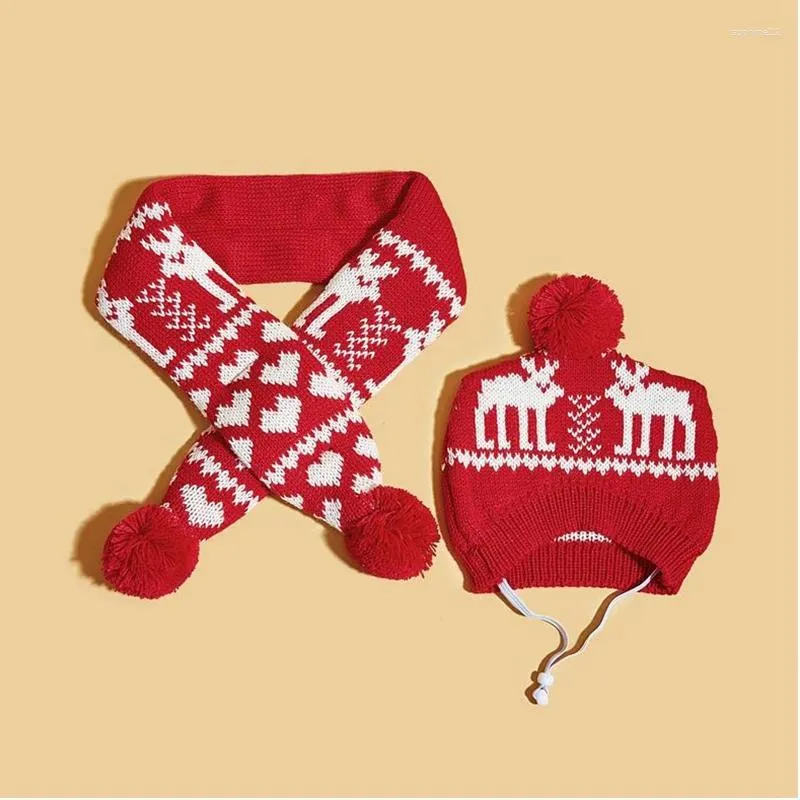 Dog Apparel Christmas Selling Pet Costume Accessories Hat And Knit Scarf Cute On Sale