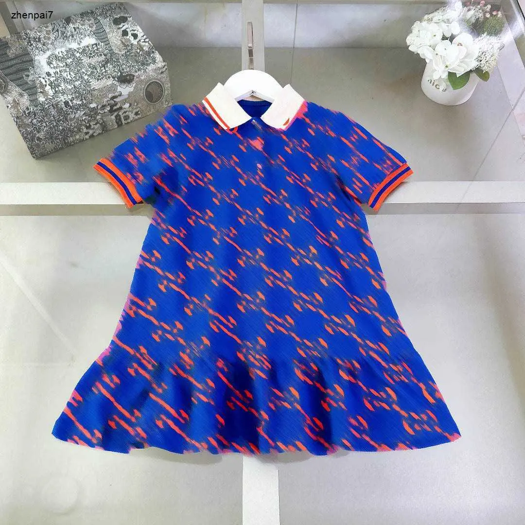 Üst bebek etek polo gömlek tasarım prenses elbise boyutu 100-150 cm çocuk tasarımcısı giysileri yaz logo baskısı kızlar parti dükkânı 24 mayıs