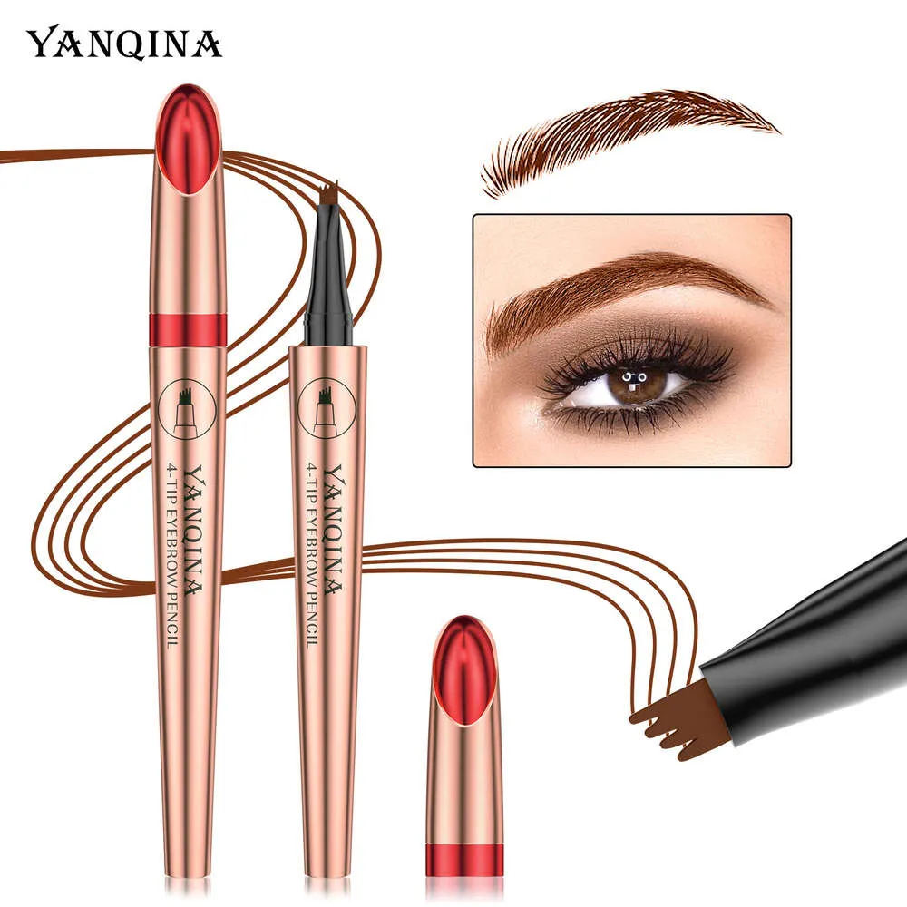 Yanqina Liquid Eyebrow Pencil Four Froked Imebrow Pencil Makeup