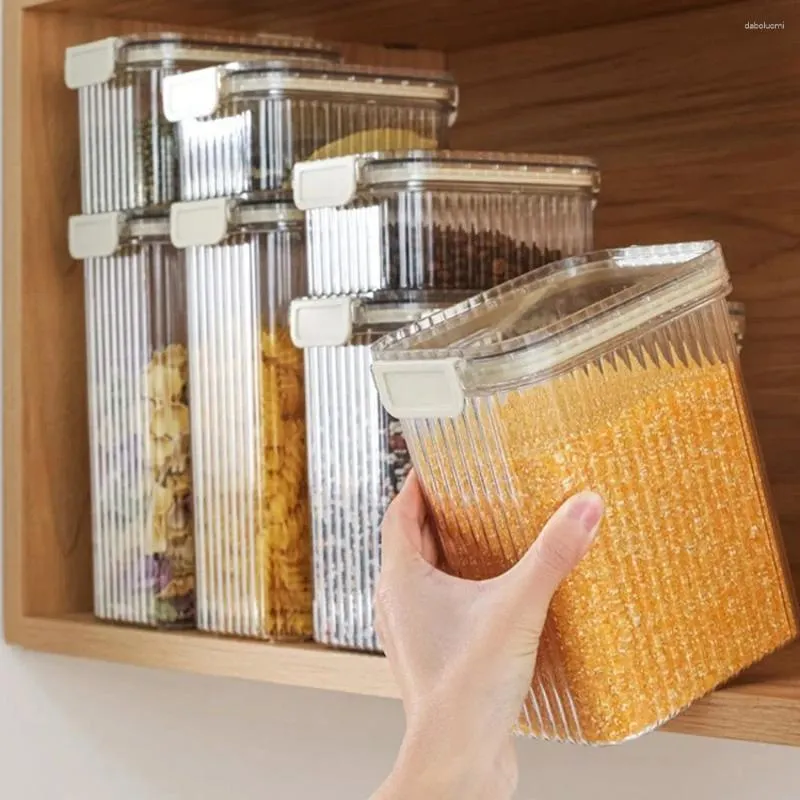Opslagflessen voedselkwaliteit droge goederen pot transparante vierkante snacktank grote capaciteit met dekselcontainer maïs