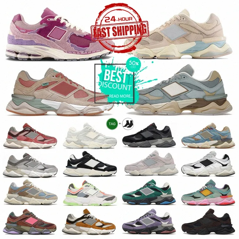 Tasarımcı 9060R 2002R Koşu Ayakkabıları Erkek Kadınlar Joe Freshgoods Trainers Spor Sabaharları Süet Penny Kurabiye Beyaz Siyah Star Sıçan Pembe Mavi Açık Trail Spor ayakkabılar