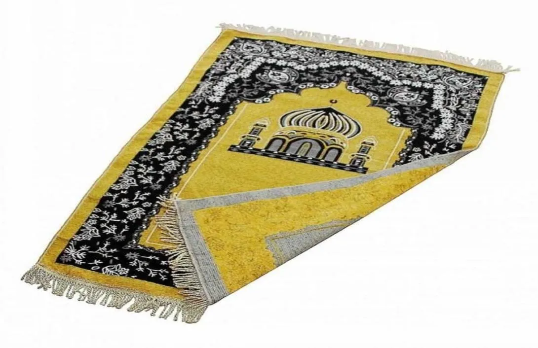 Islamisk Chenille Prayer Rug Mosque Floral Pattern Tassel Woven Muslim Matt Mat 2112041445018
