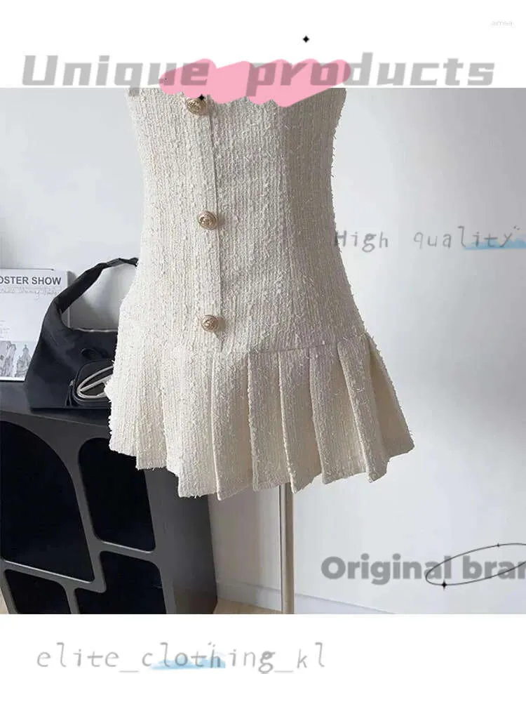 Lüks Tasarımcı Sıradan Elbiseler Yaz Coquette Gyaru Susma Mini Kadınlar İçin 2024 Piled Balo Elbisesi Frocks Vintage Seksi İnce Kore Moda Peri 255