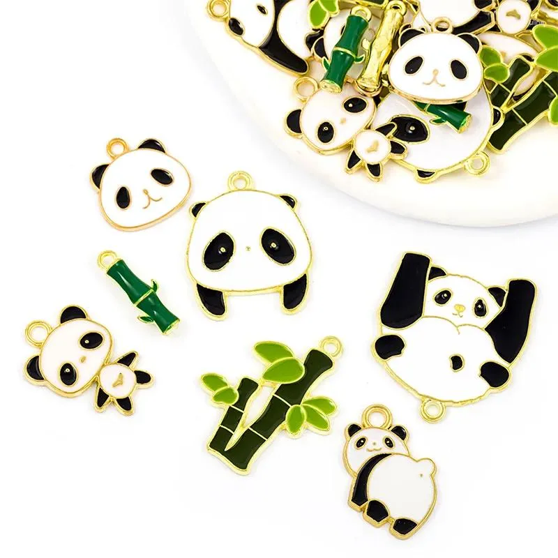Charms 10pcs Émail Émail Guile Panda Pendentif Cartoon mélangé mignon pour les bijoux faisant du kawaii Keychain Collier Bracelet Matière