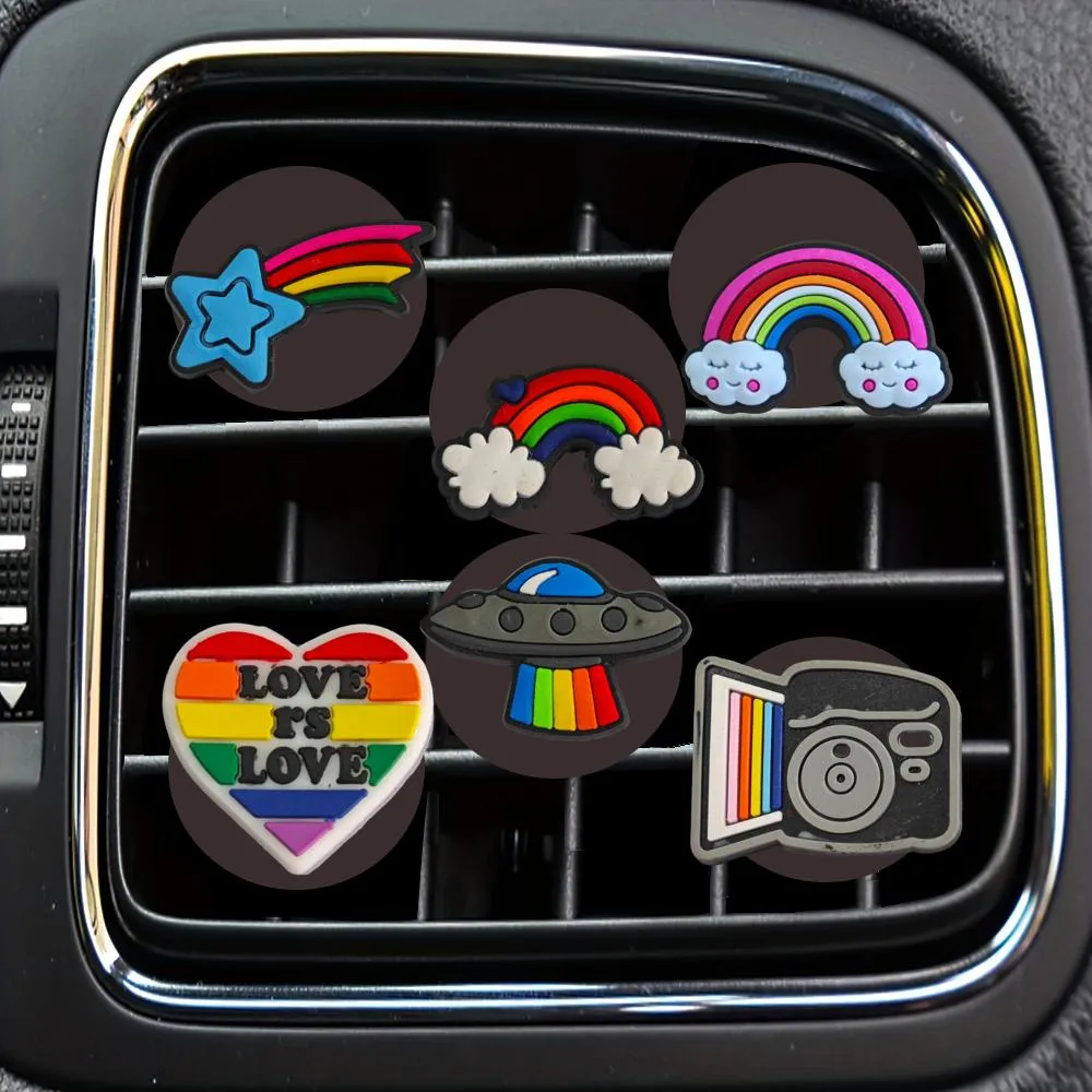 Hook Hanger Rainbow 24 Cartoon Car Air Vent Clip Outlet Clips per Conditioner för kontorshemtillbehör Drop Leverans Otnwu OT5FO