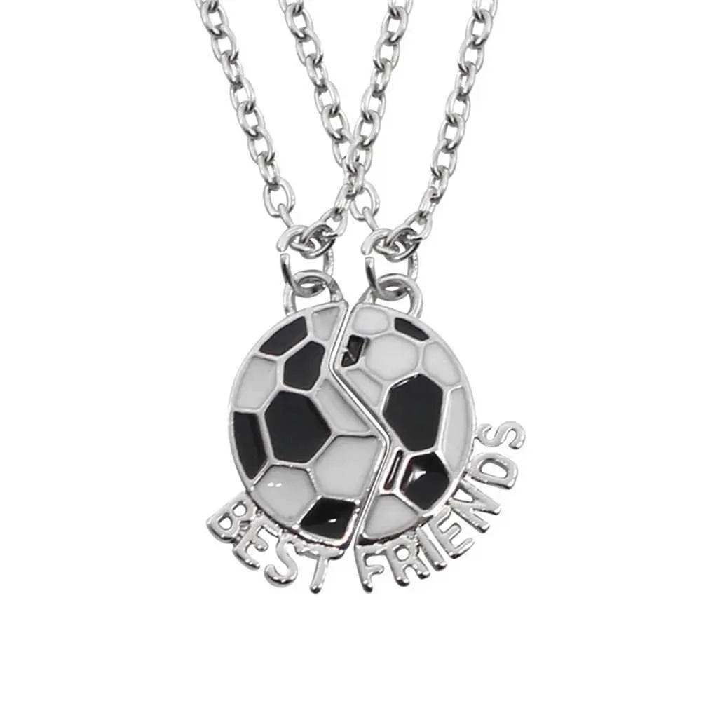 Colliers pendants Meilleur ami épissant collier masculin et féminin de football créatif Design pendentif étudiant amitié accessoires accessoires J240513 J240513