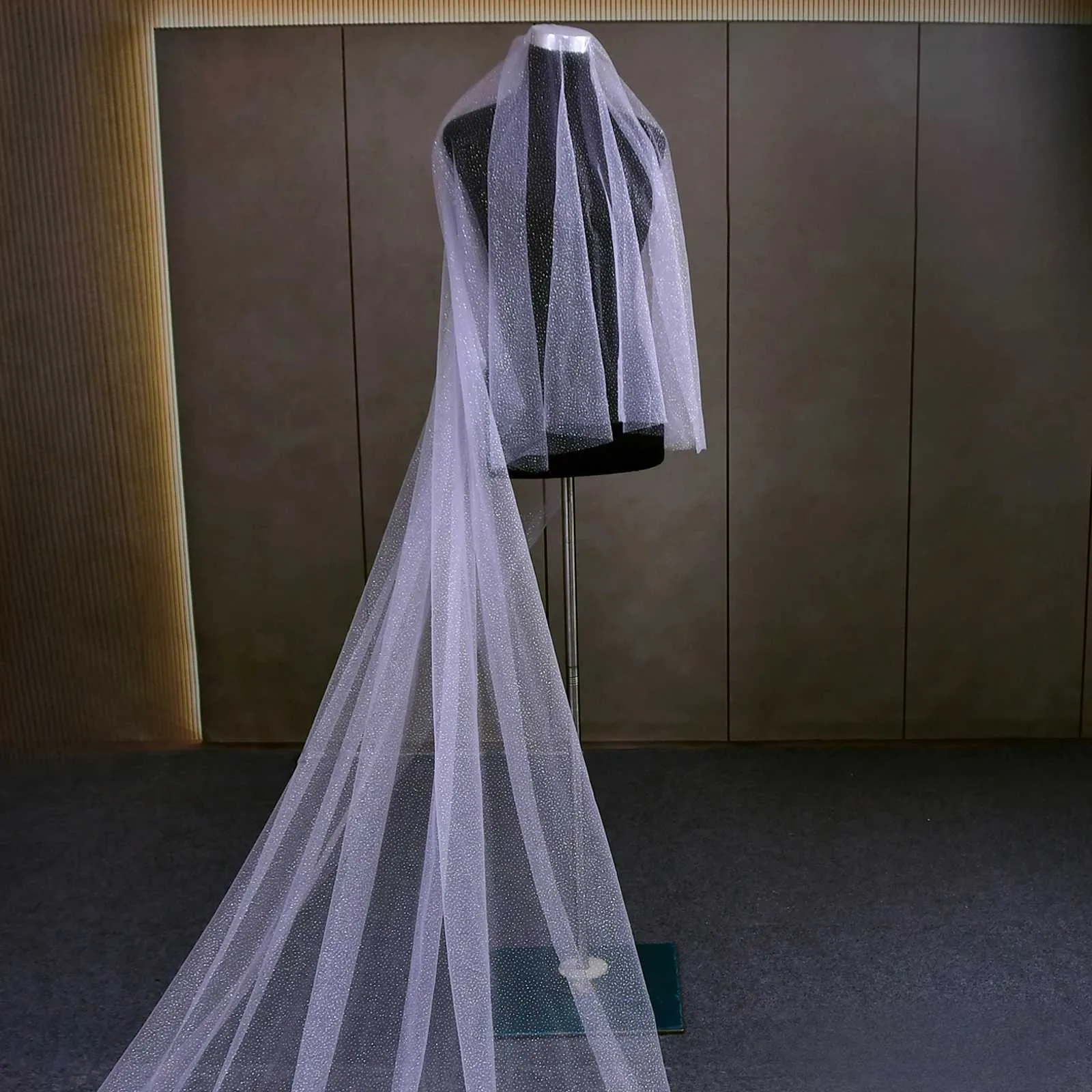 Sparkle Bridal Veil 2 Tier Soft Tulle With Comb For Wedding_voghion.com