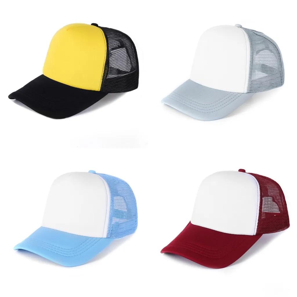 Gewone trucker hoeden petten snapbacks volwassenen kinderen mesh honkbal petten vrouwen mannen blanco zomer sport zon vizier aangepast logo