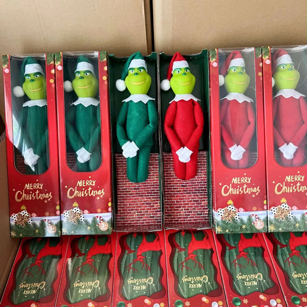 Poupée grinch vert Noël nouveau 30 cm monstre de cheveux en peluche jouet intérieur décorations elfe ornement pendent enfant cadeau d'anniversaire fy3894 1207