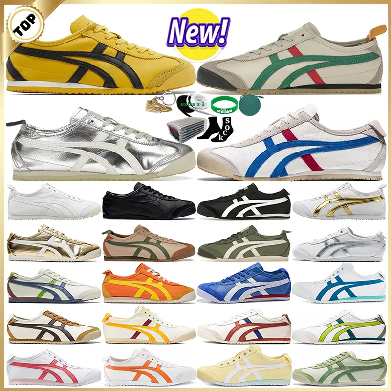 Met doos Onitsukas Tiger Mexico 66 Sneakers Mens Dames Casual schoenen Running Fashion Kill Bill Birch Zwart Witblauw Laaggesneden canvas Sports Outdoor Trainers Maat 36-44