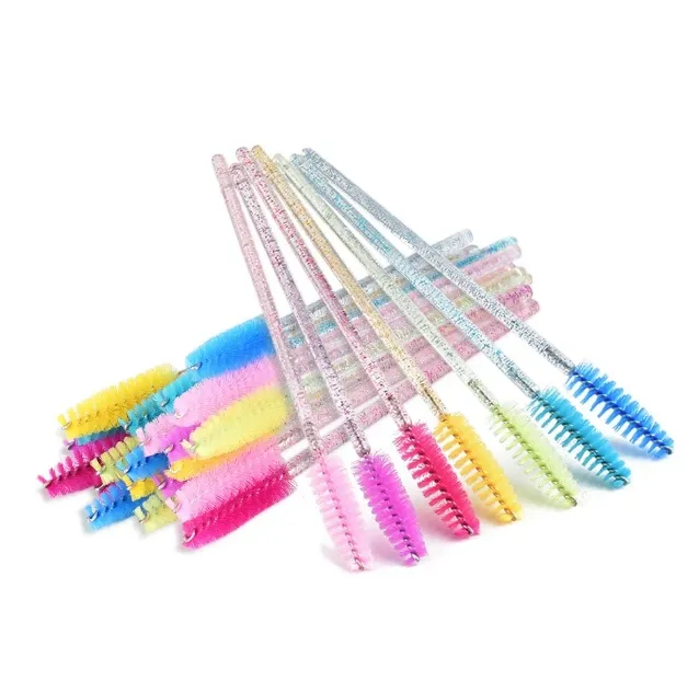 Remplable 50 PCS / Pack Crystal Rod Eyelash Makeup Brush Brush Good Quality Mascara Wands Eye Lashes Extension Tool