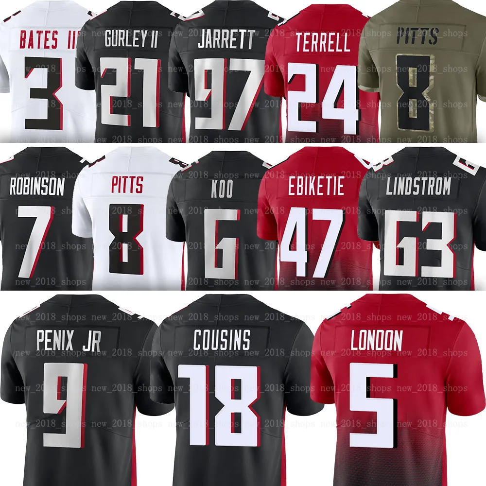 9 Michael Penix Jr Atlantas Falcon Jerseys Kirk Cousins Bijan Robinson Drake London Jessie Bates III Grady Jarrett Kyle Pitts Younghoe Koo