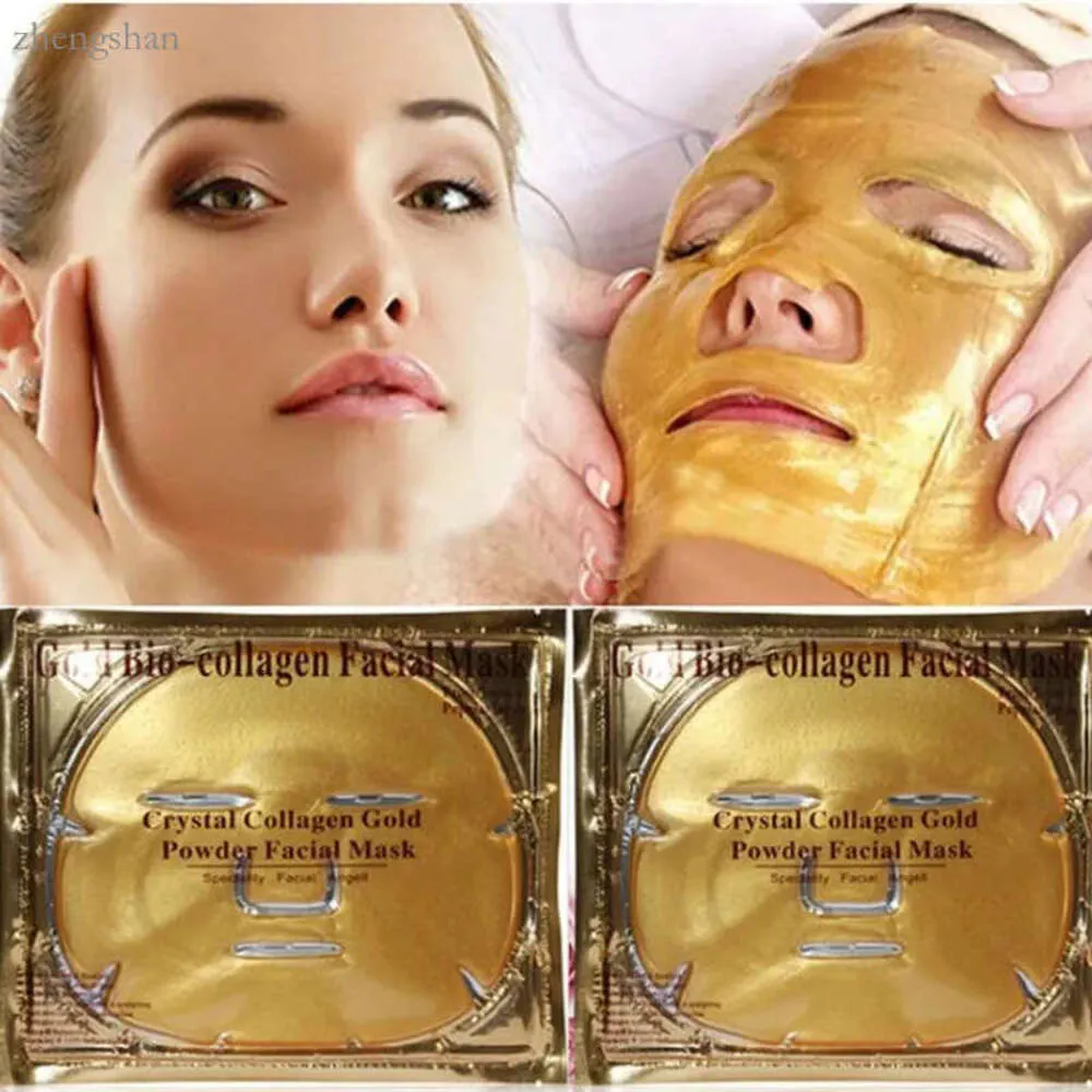 10pcs złoty arkusz Bio-Collagen Maska Facial Mask Nilgurizing Face Maski proszkowe Prześcieradło skóry B4CD