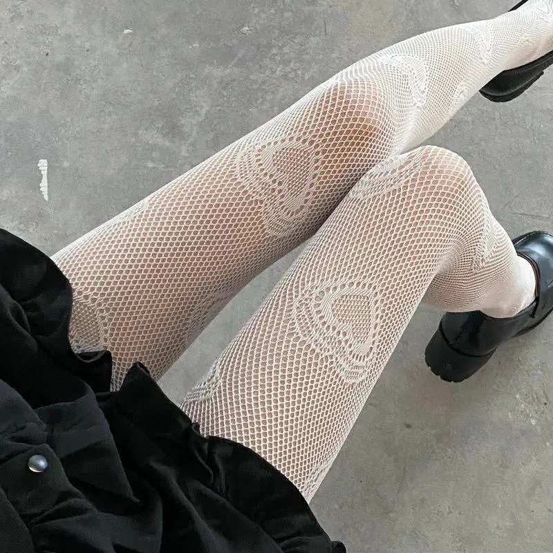 Frauen Socken gotische Strumpfhosen Leggings Lolita aus Maschenstrümpfen weicher japanischer Spitzen -Strumpfhosen mit Spitzenhose weiß schwarzer Strumpf